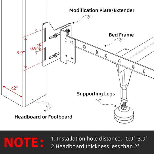 2 PCS Bed Frame Brackets Adapter for Large, 2Pcs Headboard Attachment [1]