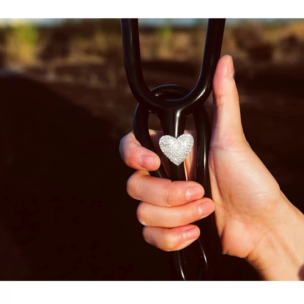 2 Pack Spark Bling Love Heart Stethoscope Charms, Custom Silvery [5]