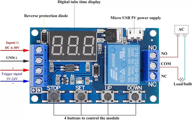 [2 Pack] DC 6-30V Timer Relay Programmable Delay Module Cycle Timer... [2]