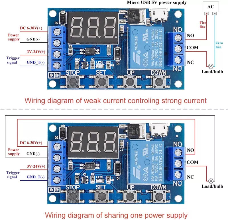 [2 Pack] DC 6-30V Timer Relay Programmable Delay Module Cycle Timer... [4]