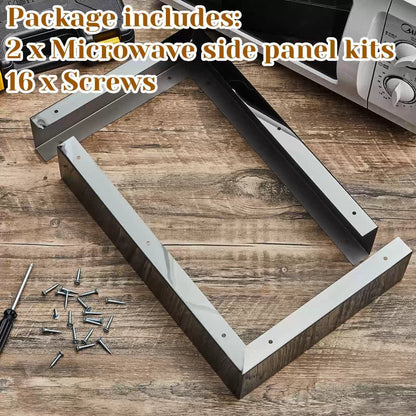2 Pieces Stainless Steel Microwave Trim Kit 3'' Wide Built in Black [3]