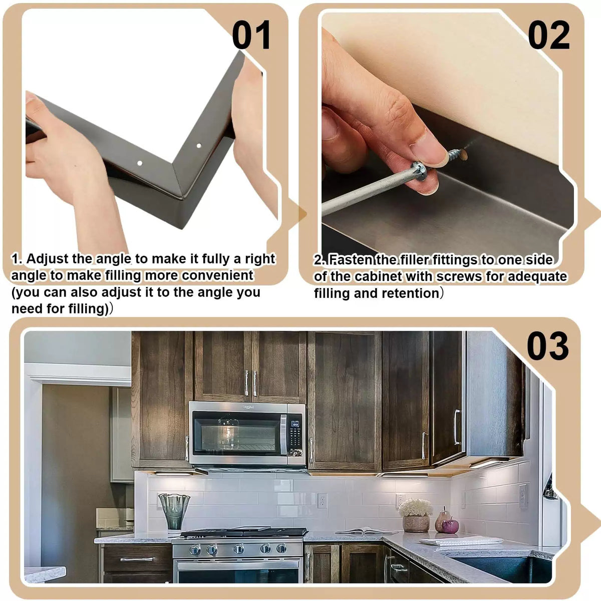 2 Pieces Stainless Steel Microwave Trim Kit 3'' Wide Built in Black [5]
