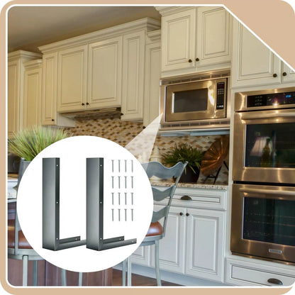 2 Pieces Stainless Steel Microwave Trim Kit 3'' Wide Built in Black [6]