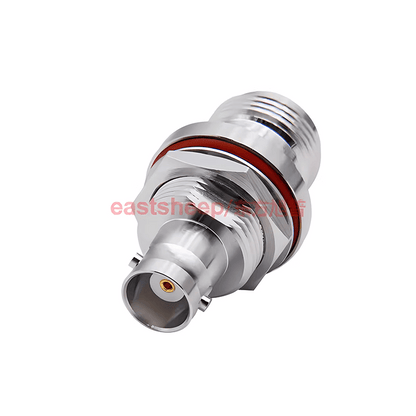 Eastsheep RF Adapter N/BNC-KYK N Female to BNC Female Waterproof Ring Nut Through-Wall Fixing 6G 1 Piece
