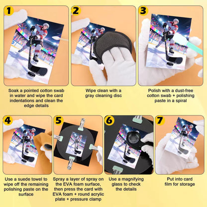320 PCS Card Cleaning Kit, Flattening Kit for TCG Black White Yellow [6]