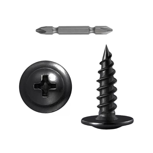 (350 pcs)#8×5/8" Black Truss Head Wood Screws Quick Metal Self #8×5/8", [1]