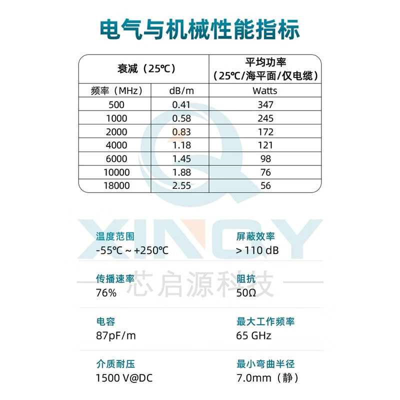 XINQY DC-18G Low-Loss Semi-Steel Cable, Copper Tube Internal Interconnection, RF Cable, SMA Male Connector - SMA Male Connector Length 0.1m