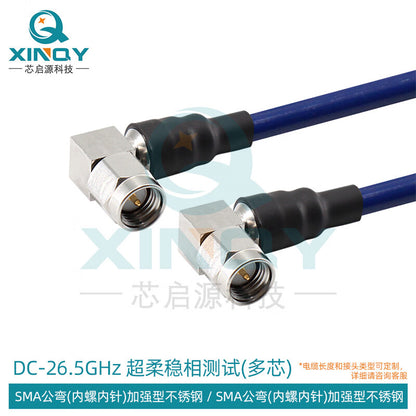 XINQY Ultra-Flexible Phase-Stable Test Cable Assembly 26.5G SMA/3.5 Connector RF Extension Cable SMA Male Elbow - SMA Male Elbow Length 0.5m