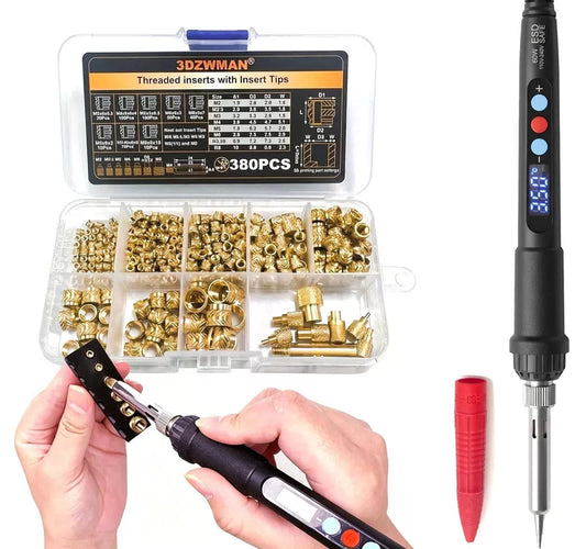 3DZWMAN Heat Set Insert Tools kit Brass Nuts 3D Printing 60W ZW380, Zw380 [1]