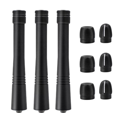 3Set VHF Stubby Antenna & Volume Knob + Channel Cap for Motorola Black [1]