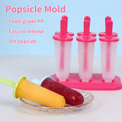 3 Sets Popsicle Molds Ice Pop Maker with Funnel Brush colorful [3]