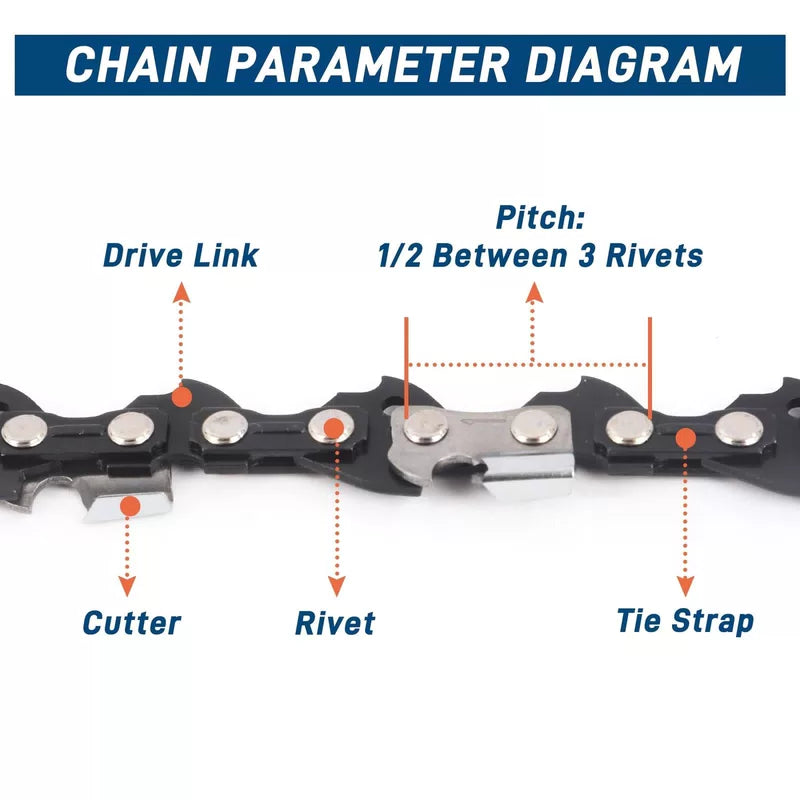 3-pack Chainsaw Chain 18 Inch, .325" Pitch .063" Gauge 74 Drive Links for... [3]