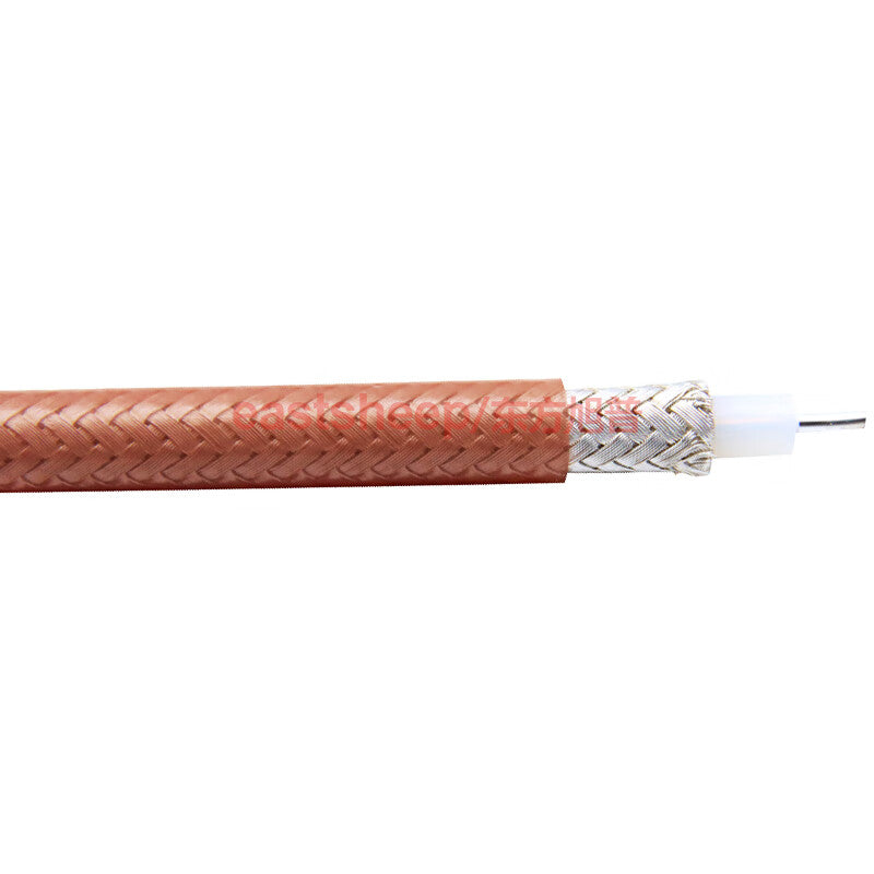Eastsheep High Temperature and High Frequency Coaxial Cable, Teflon RG142 Single Shielded Silver-Plated RF Cable, 100 meters