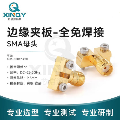 XINQY SMA-KCD47 RF Coaxial Connector 0-26.5G PCB Edge Clamp SMA-KCD47-2TD Fully Solder-Free with Screws / 5 Pieces