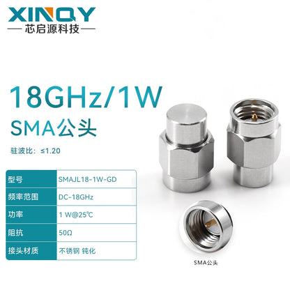 XINQY SMA coaxial terminating load, 0-18G stainless steel 1W 50 ohm, RF plug for network analyzer testing, 18G, VSWR ≤1.20 (4 plugs)