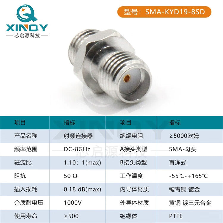 XINQY SMA-KYD Connector 8GHz Threaded Antenna Fixed Cavity Chassis Female Connector M6*0.75 SMA Female - 18GHz/5 pieces