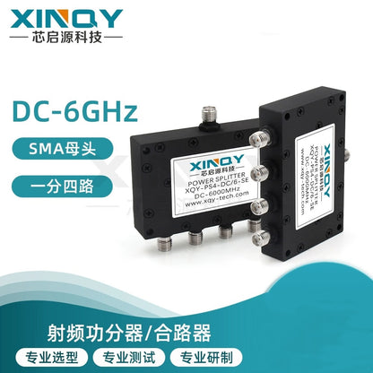 XINQY DC-6G RF Resistive Power Divider, SMA 1-to-4 6000MHz Power Distribution Combiner, 0-6GHz (SMA Female Connector)