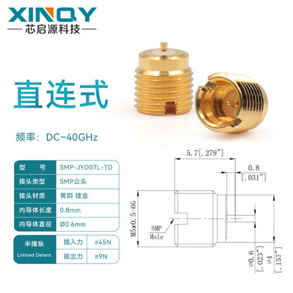 XINQY Threaded Mounting Socket, GPO RF Connector, Semi-Escapement Cavity Embedded Antenna Mount, SMP-JYD07L (40G) 5pcs