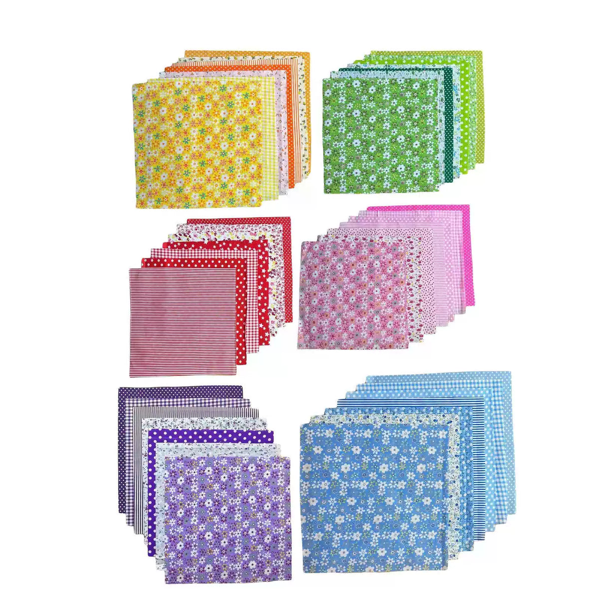 42PCS Cotton Fabric Squares for Quilting-9.8x9.8 inches, Multicolor [1]