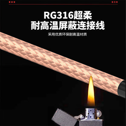 SMA female elbow to red and black electronic wire RG316 coaxial RF cable, high temperature resistant cable, 1.5 meters, SX-316R-G24.