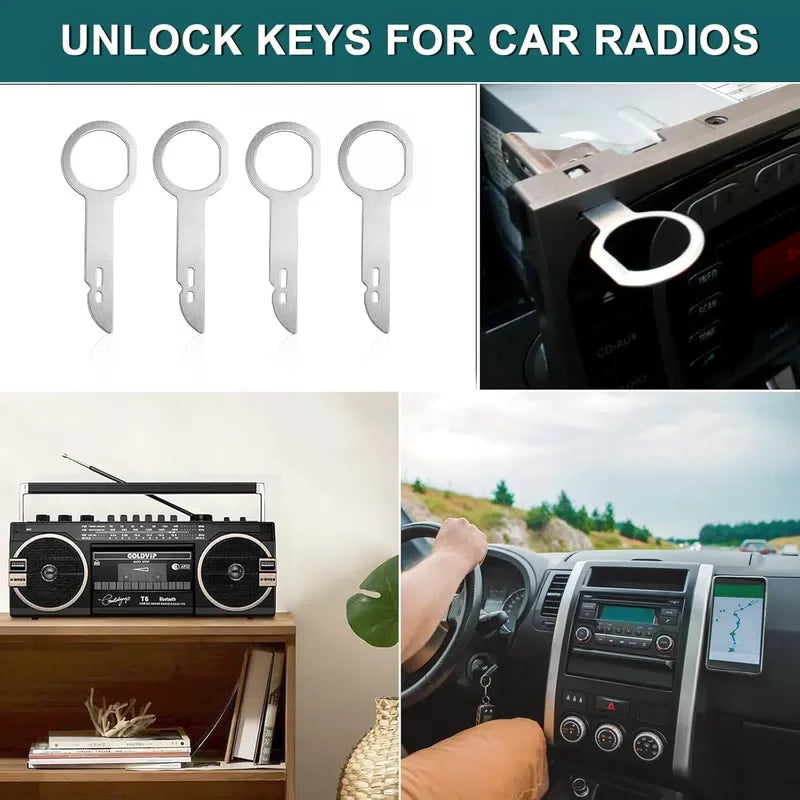 4Pcs Radio Stereo Removal Extractor Key Release Pin Head Unit Audio Install Tool For Volkswagen Audi Mercedes Benz BMW Car Parts [2]