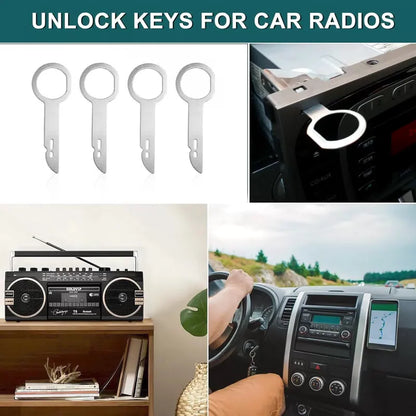4Pcs Radio Stereo Removal Extractor Key Release Pin Head Unit Audio Install Tool For Volkswagen Audi Mercedes Benz BMW Car Parts [2]