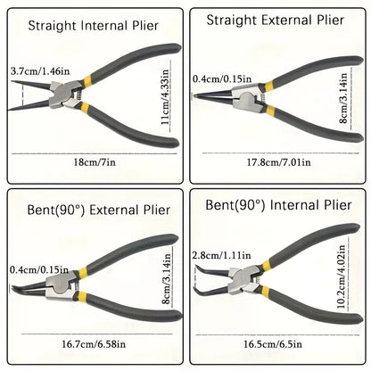 4 Pcs Snap Ring Pliers Set, 7 Inches Internal/External Heavy Duty for Ring Remover Retaining Straight Bent Lock Pliers Set - AliExpress [4]