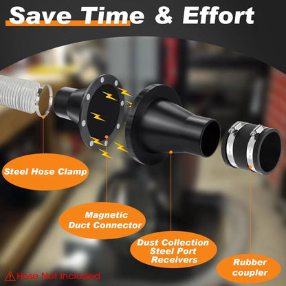 4" to 2.5" Magnetic Dust Collection Fittings for Woodwork Shop Vacuums... [4]