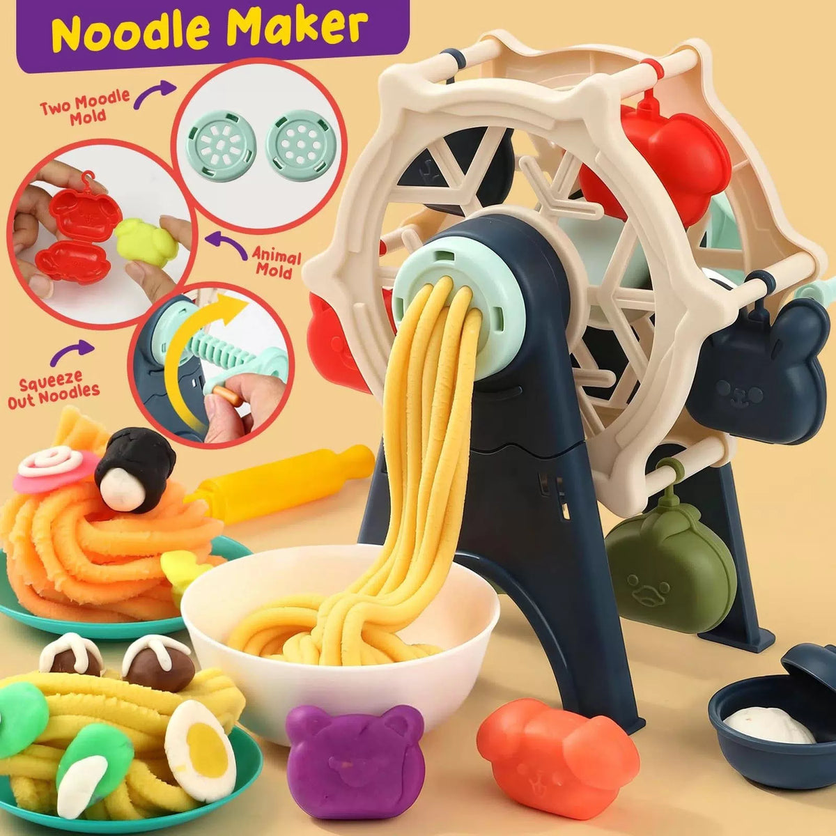 4 in 1 Playdough Sets for Kids Ages 4-8, 24 Colors Dough Accessories Colorful [5]