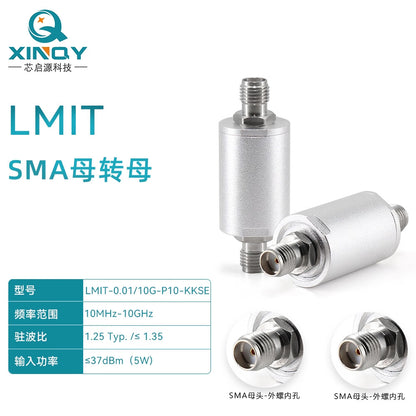 XINQY PIN diode RF limiter 10MHz-10GHz 5dBm/10dBm LMIT protection Limiting threshold: 10dBm (10G female to female)