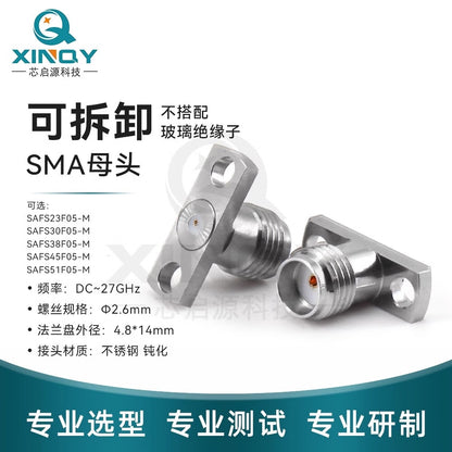 XINQY SMA-KFD RF Connector 27G Cavity Module Glass Bead Pin Panel Solderless Connector SAFS38F05-M (Pin Diameter 0.38mm)/2 pieces