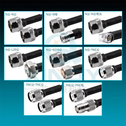 XINQY LMR400-UF Multi-core Flexible Low-loss RF Coaxial Cable, High Power N/DIN/4.3-10/L29 4310 Male-N Male Connector, Length 5m