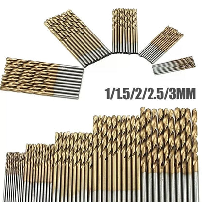 50Pcs Professional Titanium Coated Drill Bits High Speed Steel Drill Bits Set Tool Electric Drill Woodwork Drill 1/1.5/2/2.5/3mm [2]