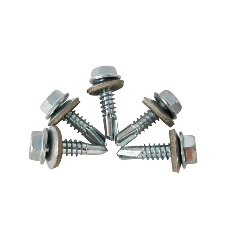 50 sets of heavy-duty stainless steel self-tapping screws - waterproof and rust-proof with washers, suitable for outdoor metal r [6]