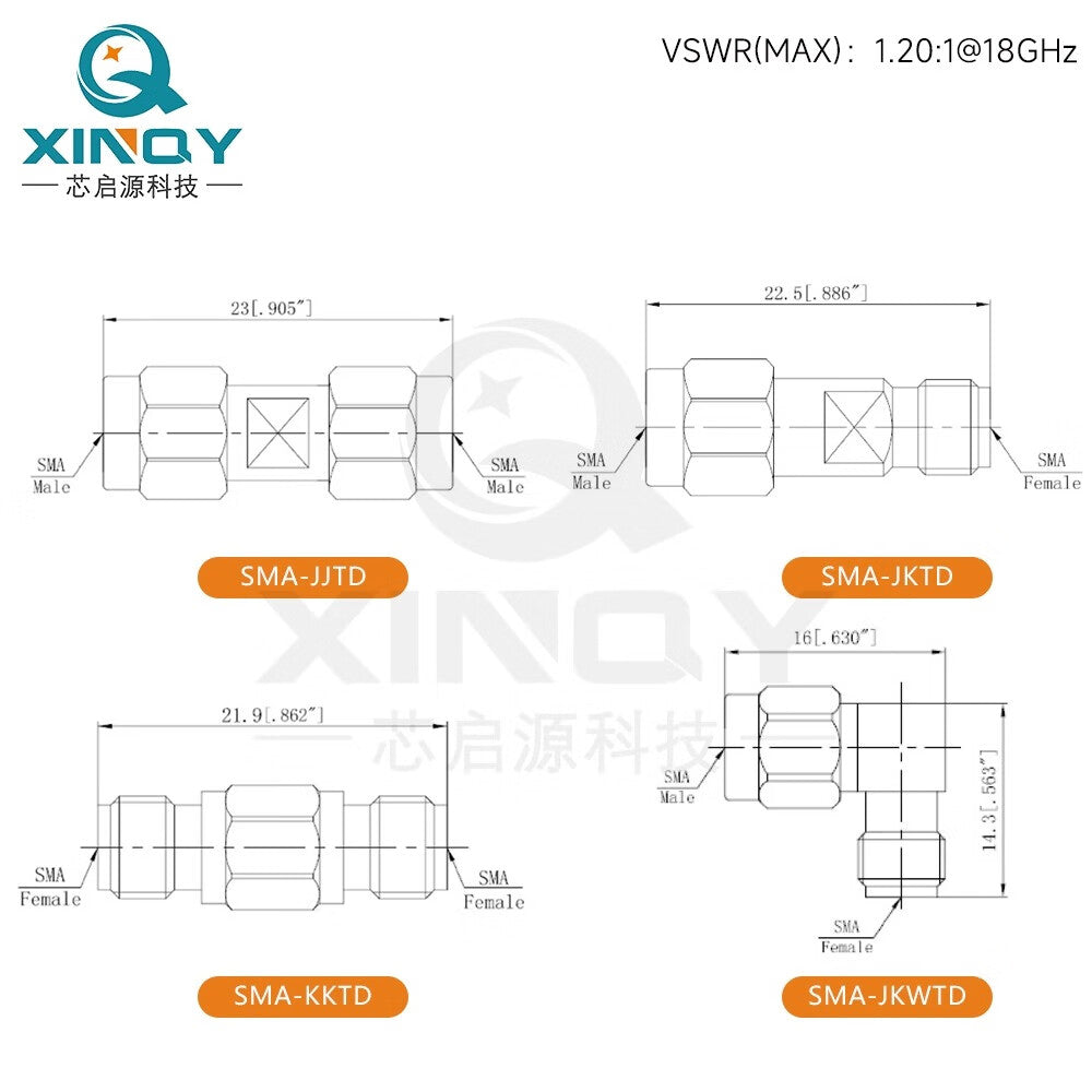XINQY SMA/JJ 18G Coaxial Adapter JK/KK 8G Network Splitter Test Connector 50 Ohms DC-8GHz; SMA-JK (Male to Female)/5pcs