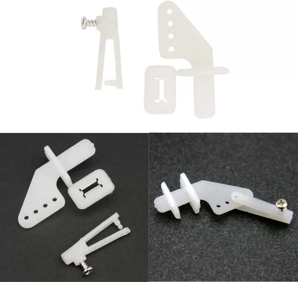 5 Sets Nylon Control Horns + Steel PushRods + Pushrod Connector Linkage... [4]