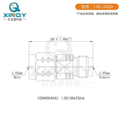 XINQY Millimeter Wave High Frequency Coaxial Adapter, Network Adapter for Testing, 1.85mm Male to 1.85mm Male DC-67GHz