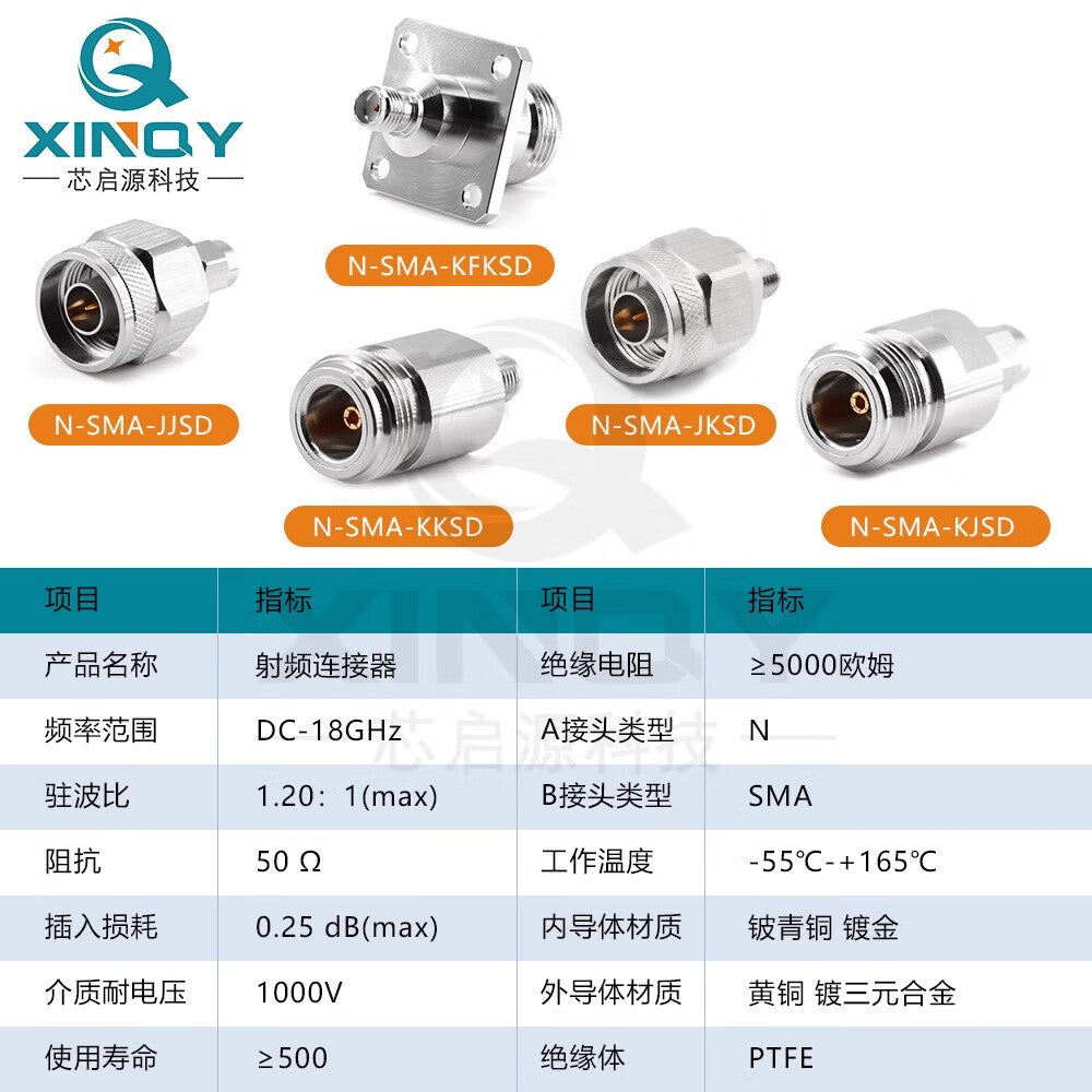 XINQY N/SMA Coaxial Adapter, JJ/JK Adapter, KJ/KK 18G Network RF Connector, N Female to SMA Male - 6G/5pcs
