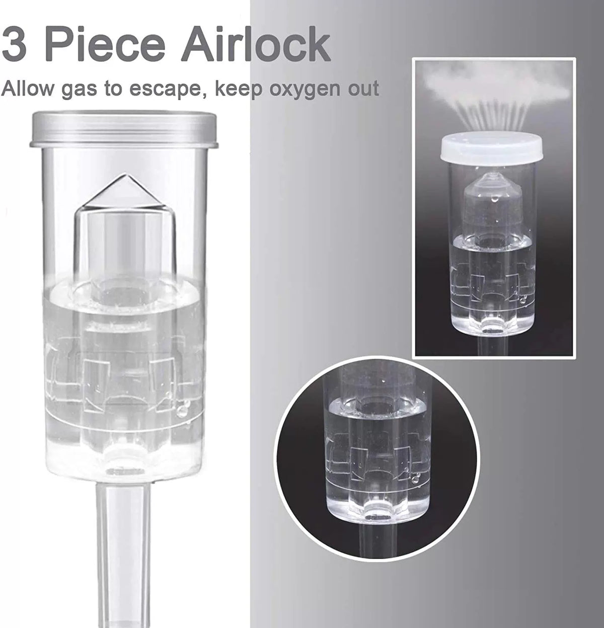 5ct. 3 Piece Airlocks with 10 Grommets,Brewing Airlock Kit,Airlocks for... [3]