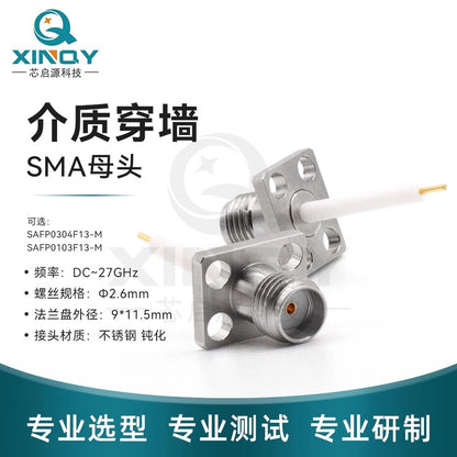 XINQY Millimeter Wave SMA-KFD RF Adapter 27G Extended Through-Wall PCB Screw Antenna Mount SAFP0103F13-M/2 pieces