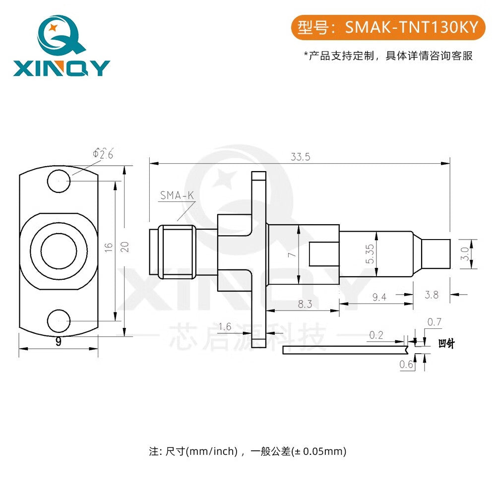 XINQY RF Test Probe DC-6GHz SMA Female IPEX 1/2 Generation Test 3.0 Concave Tip Pin Stainless Steel Passivated 11GHz