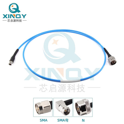 XINQY Low-Loss High-Shielding RF Extension Cable 8/12G SMA/N Flexible Test Interconnect 402 Connector N Male to SMA Male Elbow Length 2m