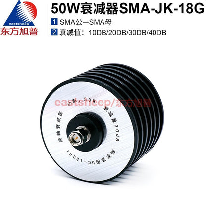 Eastsheep 50W RF Attenuator, SMA Coaxial Attenuator, 30dB DC-18G SMA-JK Male-to-Female Fixed Attenuator