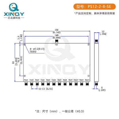 XINQY 2/8G RF Microstrip Power Divider, 1 to 12 SMA 2000-8000MHz Power Divider (2-8GHz)