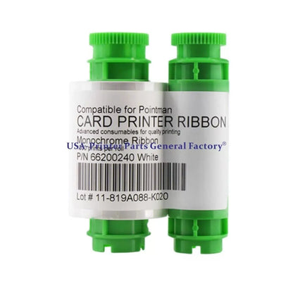 66200240 Color Ribbon White For Pointman TP-9000 Card Printer 1000 Prints [1]