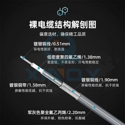 XINQY 2.92mm Low-Loss Coaxial Cable 75G RF Test Cable Assembly, Amplitude and Phase Stable, 2.92mm Female Elbow - 2.92mm Female Elbow, 2m Length