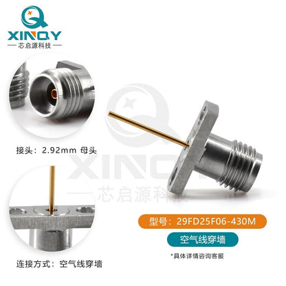 XINQY 2.92-KFD Coaxial Connector 40G Cavity Circuit Board Bare Wire Through-Wall Soldering Flange 29FD25F06-430-M