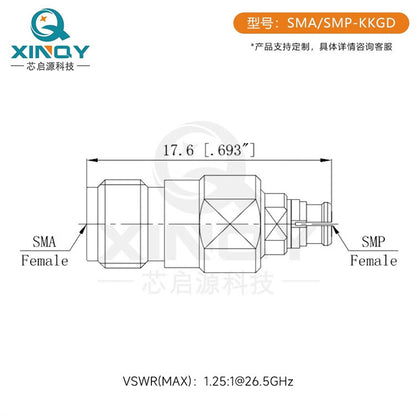 XINQY SMA-SMP-KK RF Adapter DC-26.5G GPO to SMA Network Adapter, SMA Male to SMP (GPO) Female