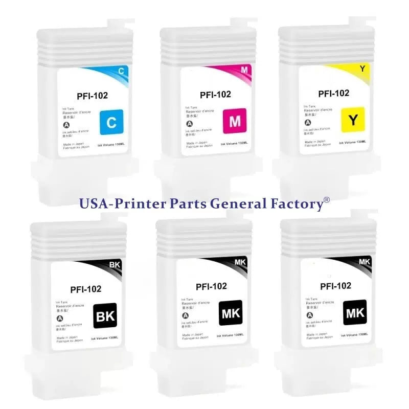 6PC/SET PFI-102 Refillable Ink Cartridge Fits For Canon iPF 650 655 755 750 [1]