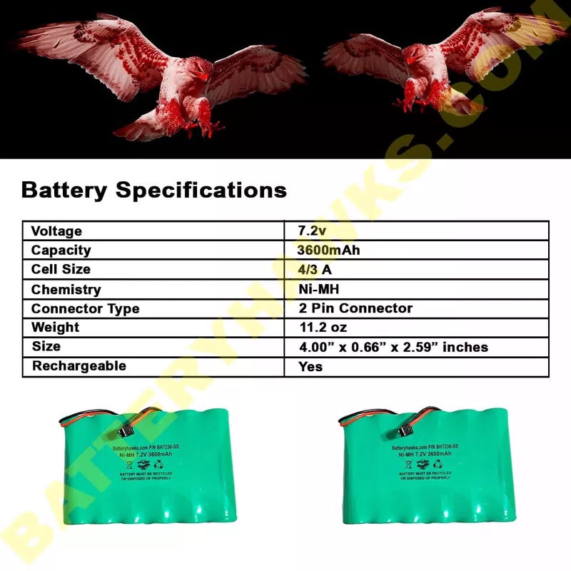 6PH-H-4/3A3600-S-D22 7.2v 3600mAh Ni-MH DSC IMPASSA 9057 Battery Wireless... [5]